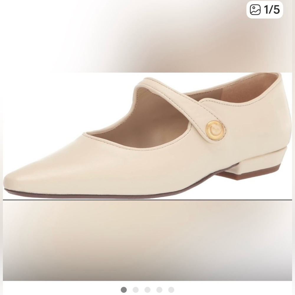 Sam Edelman Women's Ivory Pointed Mary Jane Flats (NWT) - Size 9.5